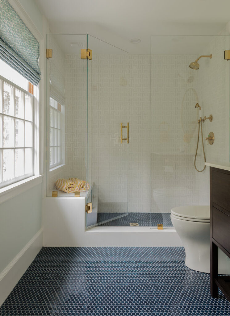 Small Scale Blue Bathroom Tile | Centsational Style